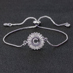 Initial Alphabet Large Letter CZ Silver Slider Bracelet Bulk