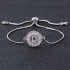 Initial Alphabet Large Letter CZ Silver Slider Bracelet Bulk