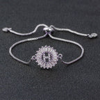 Initial Alphabet Large Letter CZ Silver Slider Bracelet Bulk