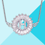 CZ Silver Initial Alphabet Letter B Necklace Pendant Chain Bulk