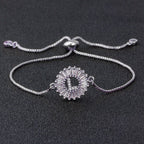 Initial Alphabet Large Letter CZ Silver Slider Bracelet Bulk