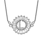 CZ Silver Initial Alphabet Letter B Necklace Pendant Chain Bulk