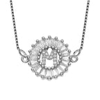 CZ Silver Initial Alphabet Letter B Necklace Pendant Chain Bulk
