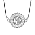 CZ Silver Initial Alphabet Letter B Necklace Pendant Chain Bulk