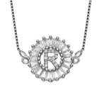 CZ Silver Initial Alphabet Letter B Necklace Pendant Chain Bulk