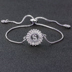 Initial Alphabet Large Letter CZ Silver Slider Bracelet Bulk