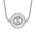 CZ Silver Initial Alphabet Letter B Necklace Pendant Chain Bulk