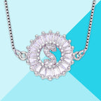 CZ Silver Initial Alphabet Letter B Necklace Pendant Chain Bulk