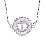 CZ Silver Initial Alphabet Letter B Necklace Pendant Chain Bulk