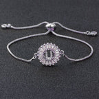Initial Alphabet Large Letter CZ Silver Slider Bracelet Bulk