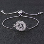Initial Alphabet Large Letter CZ Silver Slider Bracelet Bulk