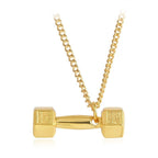 Dumbbell Gold Necklace Pendant Chain Bulk