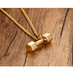 Dumbbell Gold Necklace Pendant Chain Bulk