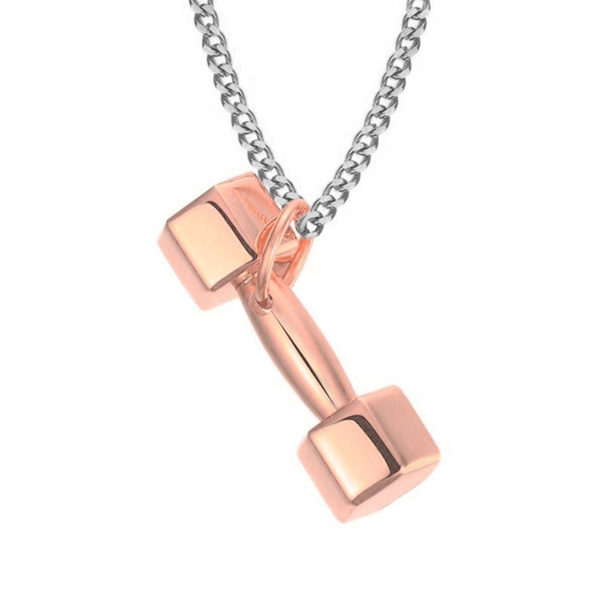 Dumbbell Gold Necklace Pendant Chain Bulk