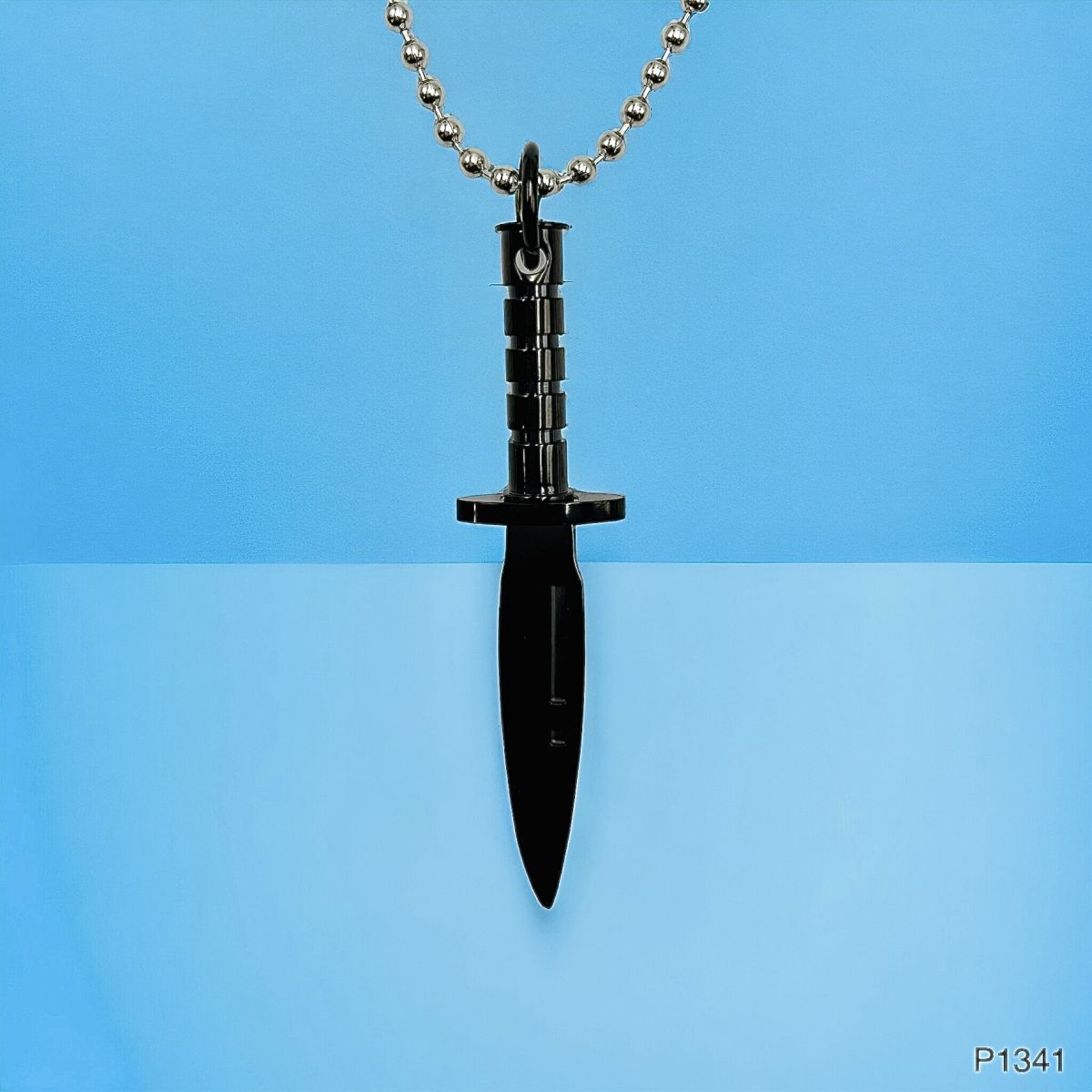 Knife Dagger 316L Surgical Stainless Steel Black Pendant Chain Bulk