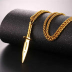 Knife Black Silver Necklace Pendant Chain Bulk