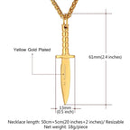 Knife Black Silver Necklace Pendant Chain Bulk