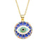 Turkish Evil Eye Blue Medallion Necklace Pendant Chain Bulk