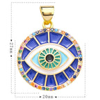 Turkish Evil Eye Blue Medallion Necklace Pendant Chain Bulk