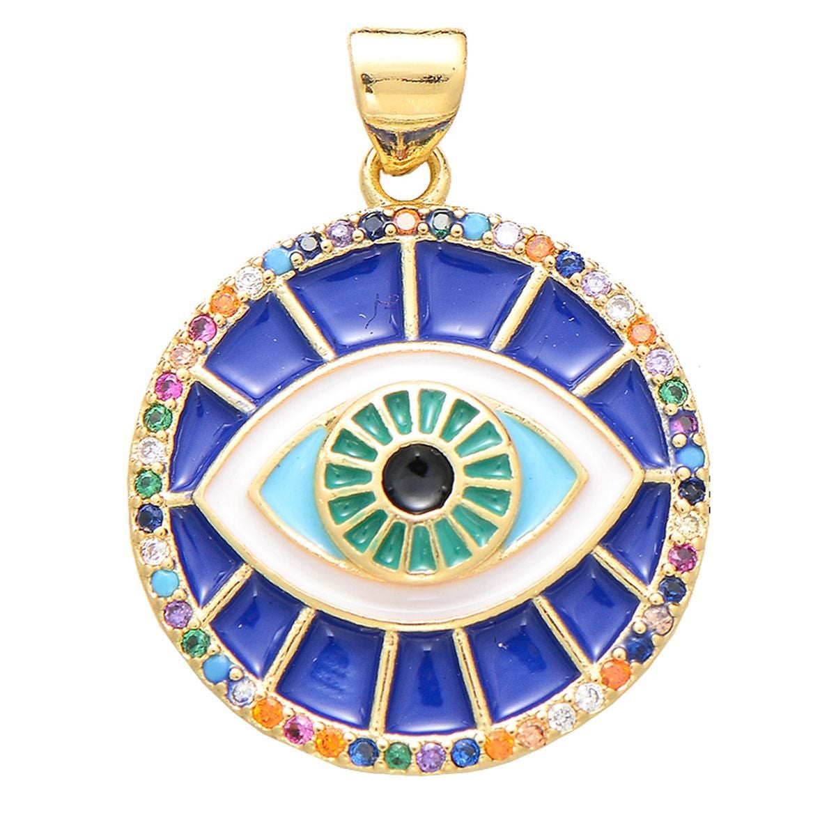 Turkish Evil Eye Nazariya Blue Medallion Locket Pendant Bulk