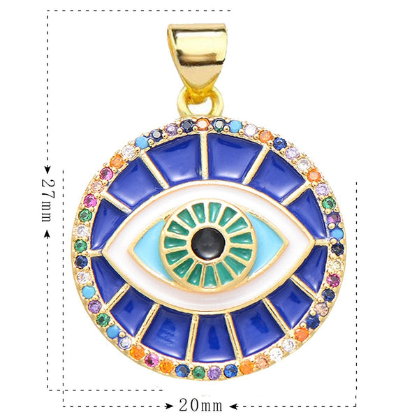 Turkish Evil Eye Nazariya Blue Medallion Locket Pendant Bulk Secondary image