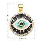 Turkish Evil Eye Nazariya Black Medallion Charms Locket Pendant Bulk