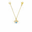 Cute Turkish Evil Eye Baguette Cubic Zirconia Gold White Slim Link Chain Watch Charm For Women