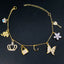 Copper Gold Crown Key Lock Evil Eye Initial Letter Charm Bracelet Bulk