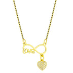 Infinity Heart Gold Necklace Pendant Chain Bulk