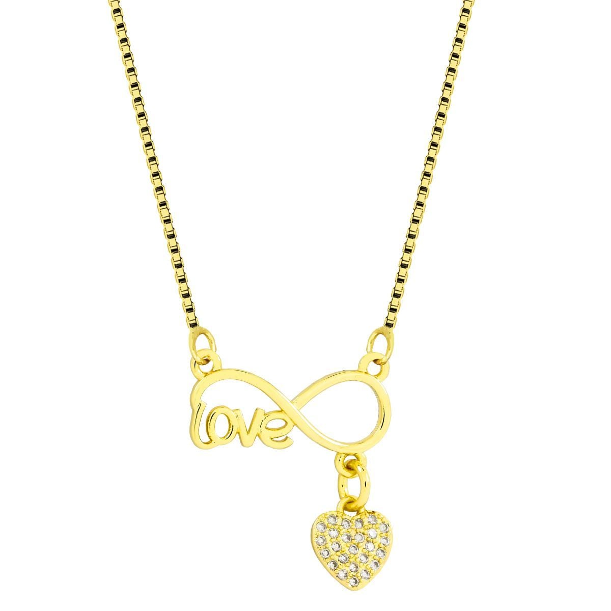 Infinity Heart Gold Necklace Pendant Chain Bulk