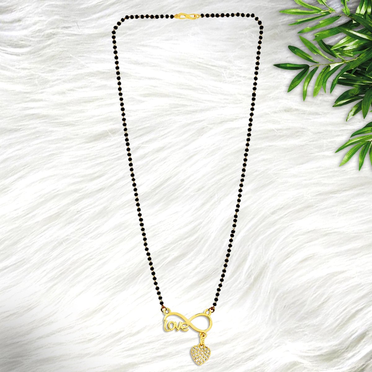 Infinity Love Heart Gold Beads Bracelet Hand Mangalsutra Women Bulk