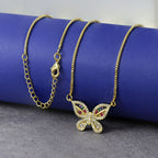 Cute Butterfly Charms Aaa CZ 18K Gold Necklace Pendant Chain Girl Bulk