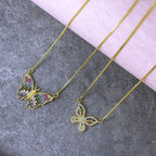Cute Butterfly Charms Aaa CZ 18K Gold Necklace Pendant Chain Girl Bulk