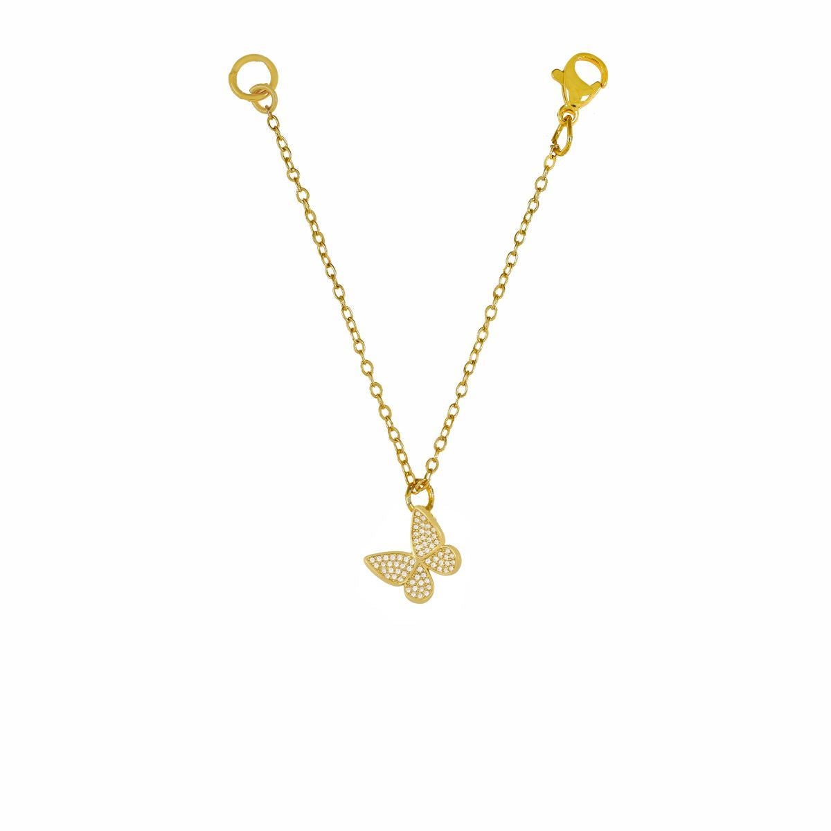 Cute Butterfly Charms Aaa CZ 18K Gold Slim Link Chain Watch Charm Bulk Main image