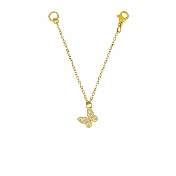 Cute Butterfly Charms Aaa CZ 18K Gold Slim Link Chain Watch Charm Bulk Main image