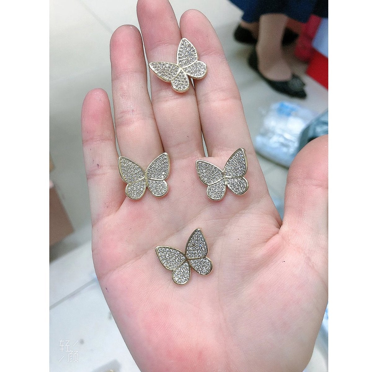Cute Butterfly Charms Aaa CZ 18K Gold Pendant Necklace Bulk Main image