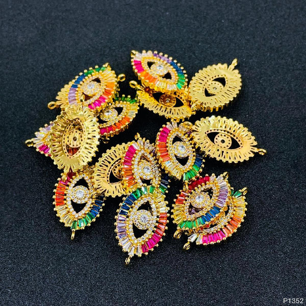 Turkish Gold Multicolour Evil Eye CZ Diamond Centre Pcs Bulk Main image