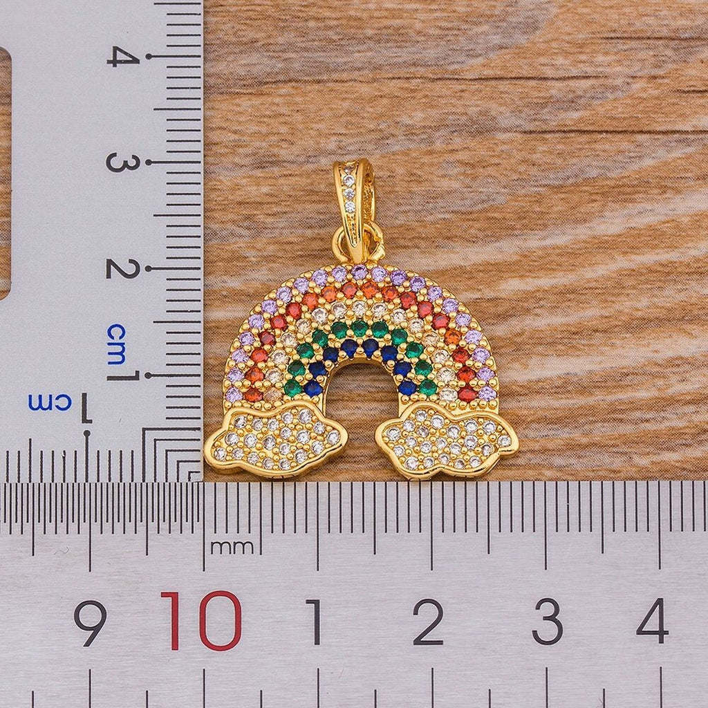 Multicolour Rainbow Cute Charms Pendant Necklace Chain For Women Bulk