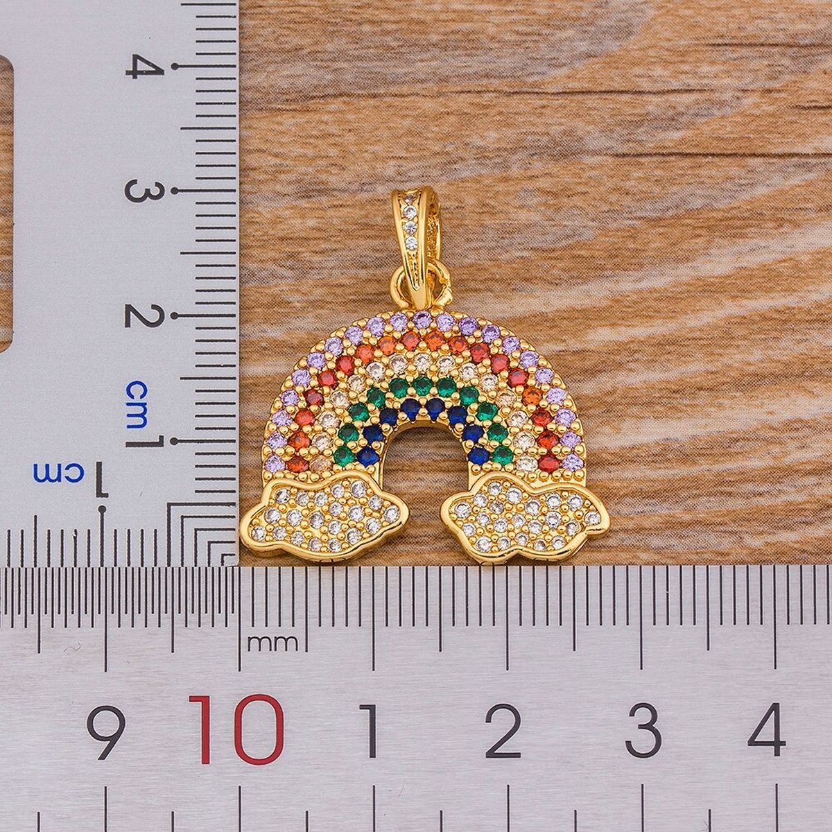 Rainbow Cloud Gold Zircon Copper Charm For Women Bulk