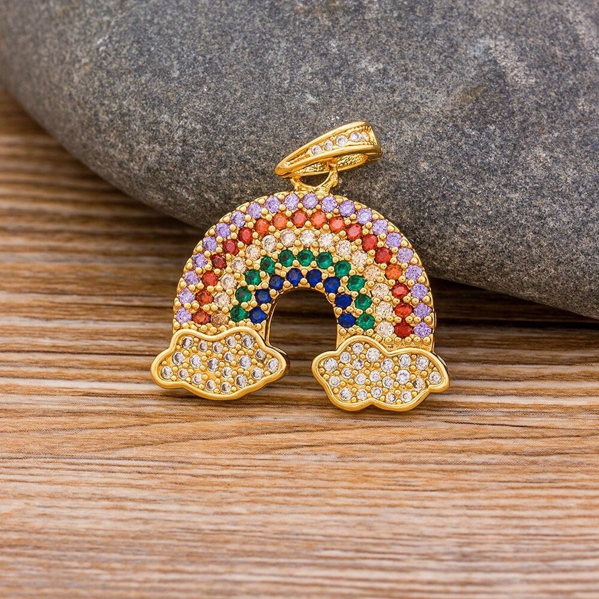 Multicolour Rainbow Cute Charms Pendant Necklace Chain For Women Bulk