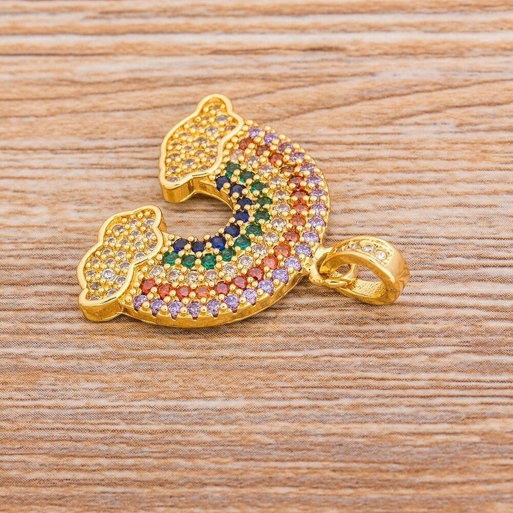 Multicolour Rainbow Cute Charms Pendant Necklace Chain For Women Bulk