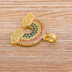 Rainbow Cloud Gold Zircon Copper Charm For Women Bulk