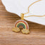 Multicolour Rainbow Cute Charms Pendant Necklace Chain For Women Bulk