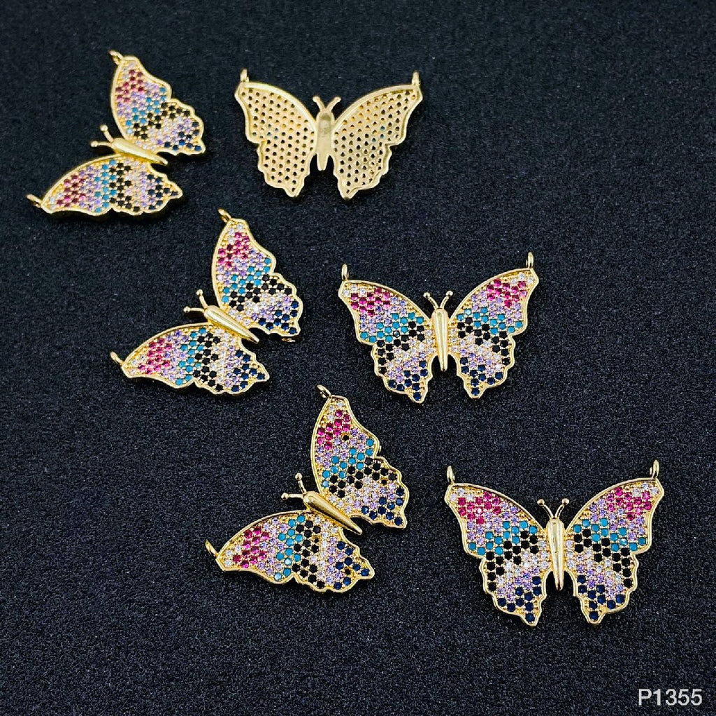 Butterfly Gold Multi Stone Centre Pcs For Women Bulk