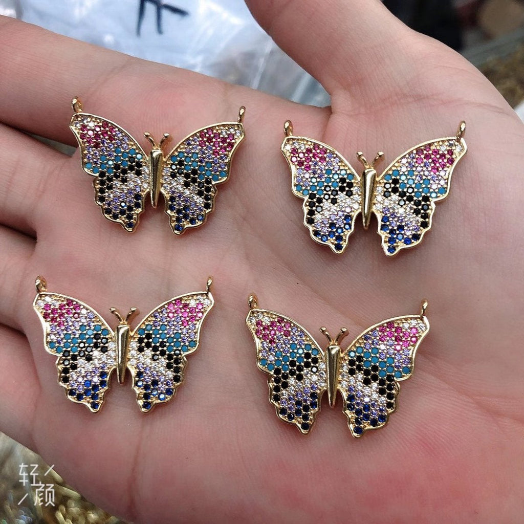 Butterfly Gold Multi Stone Centre Pcs For Women Bulk