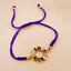 Rainbow Copper Multi Blue CZ Crystal Thread Adjustable Bracelet Bulk