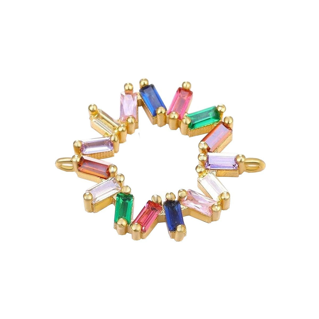 Colourful Rainbow 18K Gold CZ Adjustable Slider Bracelet Bulk