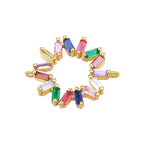 Colourful Rainbow 18K Gold CZ Adjustable Slider Bracelet Bulk