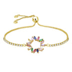 Gold Slider Rainbow Bracelet For Women Bulk