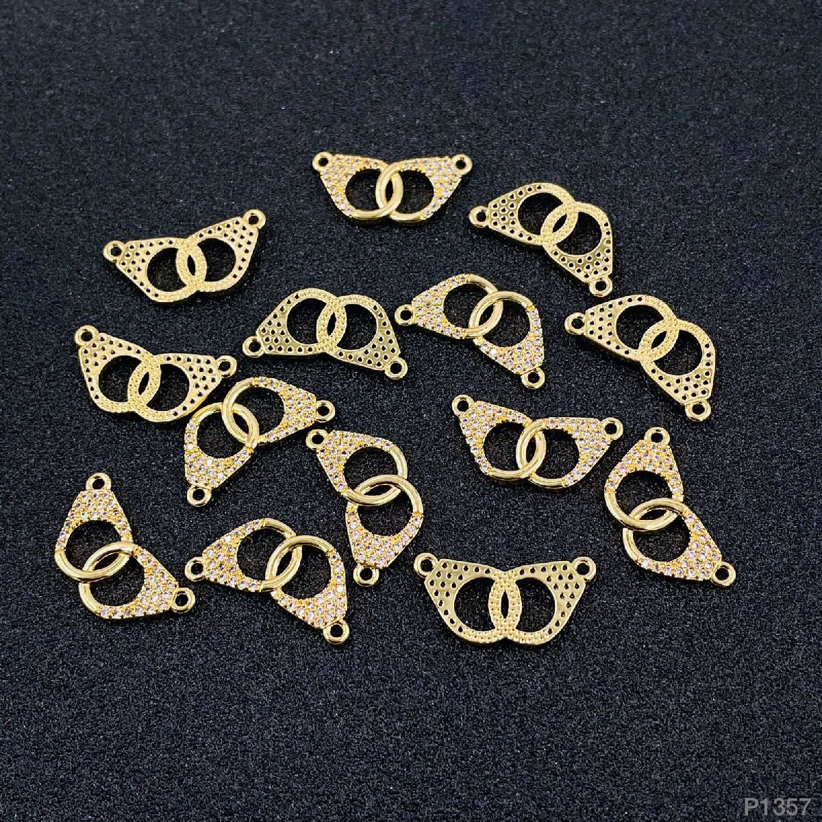Hand Cuff Love Valentines Gold Cubic Zirconia Centre Pcs Women Bulk Main image